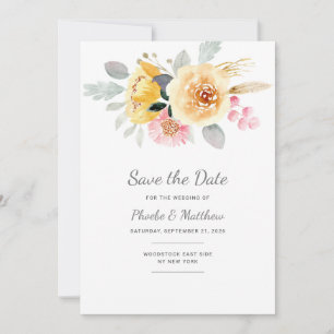 Aquarell Rosa Gold Floral Moderne Botanische Küche Save The Date