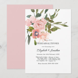 Aquarell-Rosa-Hochzeitsprobe-Dinner Einladung