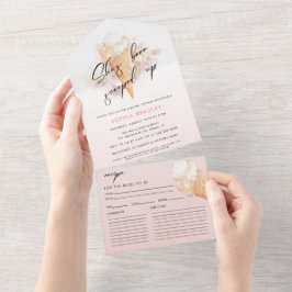 Aquarell Rosa Ice Brautparty Einladung