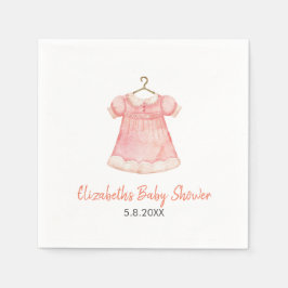 Aquarell Rosa Kleid Babydusche Papier Napkin Serviette