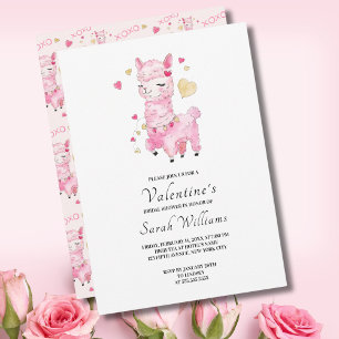 Aquarell-Rosa-Lama-Junggesellinnen-Abschiedsparty Einladung