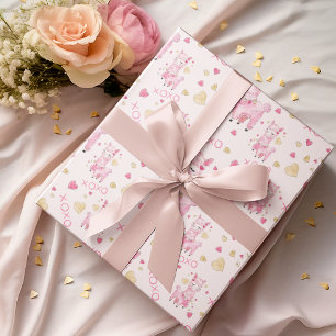 Aquarell-Rosa Lama XOXO Geschenkpapier