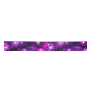 Aquarell-Rosa, Lila- und Blaumar-Mor Galaxy Satinband
