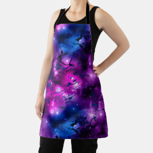 Aquarell-Rosa, Lila- und Blaumar-Mor Galaxy Schürze