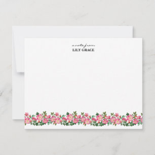 Aquarell-Rosa-Lilie-Blumen-Wildblumen-Dankeschön Mitteilungskarte