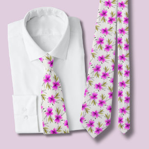Aquarell rosa Lilie floral Krawatte