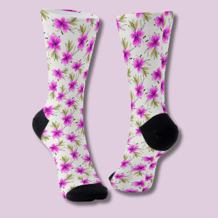 Aquarell rosa Lilie floral Socken