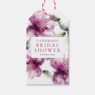 Aquarell-Rosa-Lilien-Blumen-Hochzeitsdusche Geschenkanhänger
