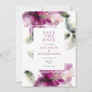 Aquarell-Rosa-Lilien-Blumen-Save-the-Date-Karte Save The Date