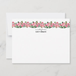 Aquarell-Rosa-Lily-Blumen-Wildblumen-Dankeschön  Mitteilungskarte