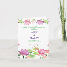Aquarell Rosa Lotus Blumen Garten HOCHZEIT Einladung