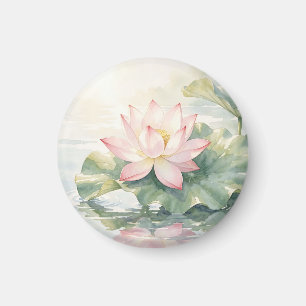 Aquarell Rosa Lotus Serenität Magnet