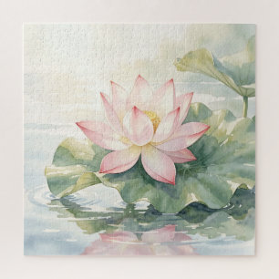 Aquarell Rosa Lotus Serenität Puzzle