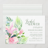 Aquarell-Rosa-Magnolien-Blumen-Braut-Party