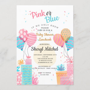 Aquarell-Rosa oder Blau Baby Shower Einladung