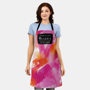 Aquarell Rosa Orange Abstrakte Küche Schürze
