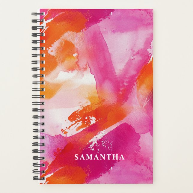 Aquarell Rosa Orange  Planer (Vorderseite)