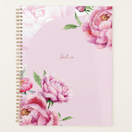 Aquarell-Rosa-Pfingstrose-Blumen Planer