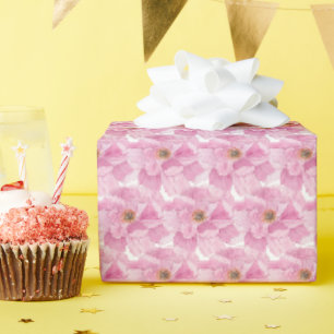 Aquarell-Rosa Pfingstrose Sweet 16 Party Geschenkpapier