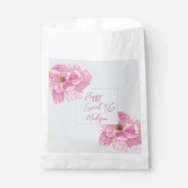 Aquarell-Rosa Pfingstrose Sweet 16 Party Geschenktütchen