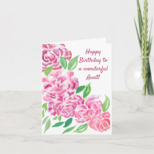 Aquarell-Rosa-Pfingstrosen Alles Gute zum Geburtst Karte