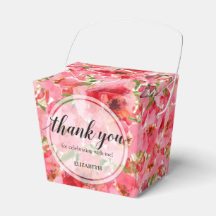 Aquarell-Rosa-Pfingstrosen-Blumen-Hochzeitsdusche- Geschenkschachtel