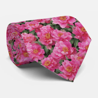 Aquarell-Rosa-Pfingstrosen-Blumenmuster Krawatte