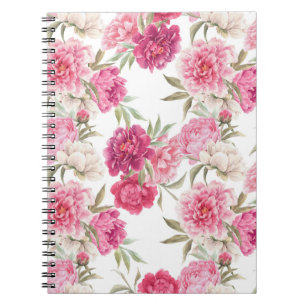 Aquarell-Rosa Pfingstrosen: Florale Eleganz Notizblock