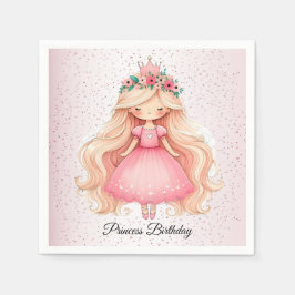 Aquarell Rosa Princess Baby Dusche Party Niedlich Serviette