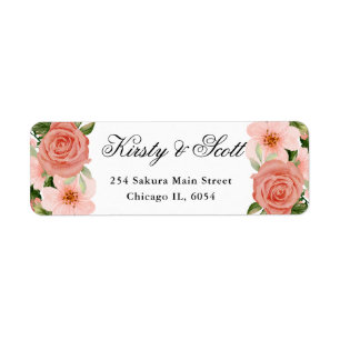 Aquarell Rosa Rosen Blumen Adresse