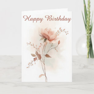 Aquarell-Rosa-Rosen-Blumen-Geburtstagskarte Karte