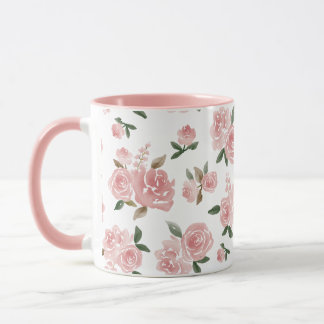 Aquarell-Rosa-Rosen | Elegantes Vintage-Blumenmoti Tasse