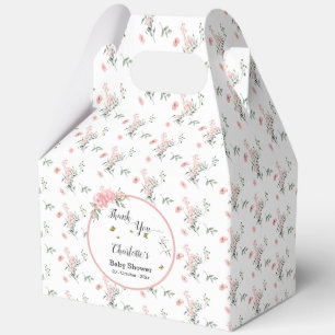 Aquarell-Rosa Rosen mit Schmetterlingen Baby Showe Geschenkschachtel