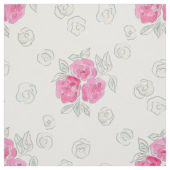 Aquarell Rosa Rosen. Stoff (Muster)