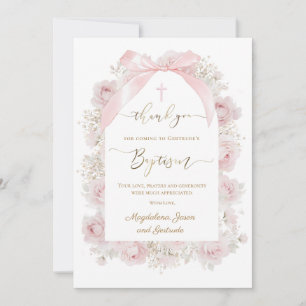 Aquarell-Rosa-Rosen-Tauf-Dankeskarten Einladung