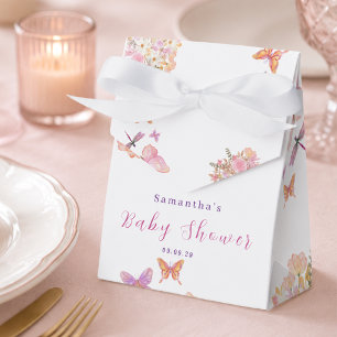 Aquarell-Rosa-Schmetterling Florale Babyparty Geschenkschachtel