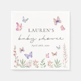 Aquarell Rosa Schmetterlinge Kinderdusche Serviette