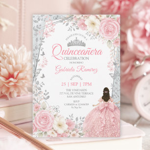 Aquarell-Rosa-Schmetterlinge Quinceañera  Einladung
