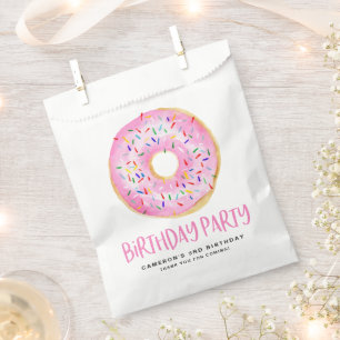 Aquarell Rosa Sprinkle Glazed Donut Birthday Geschenktütchen