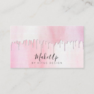 Aquarell-Rosa-Tropf-Glamour-Makeup-Mode Visitenkarte