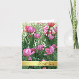 Aquarell-Rosa-Tulpen-Dankeskarten Dankeskarte