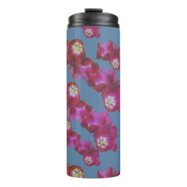 Aquarell-Rosa- und -Blau-Blumen-Thermal-Tumbler Thermosbecher