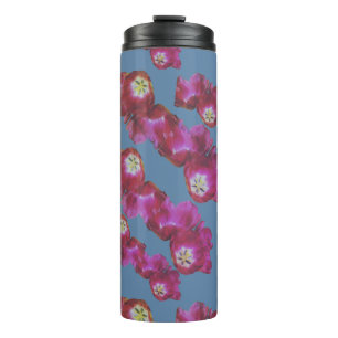 Aquarell-Rosa- und -Blau-Blumen-Thermal-Tumbler  Thermosbecher