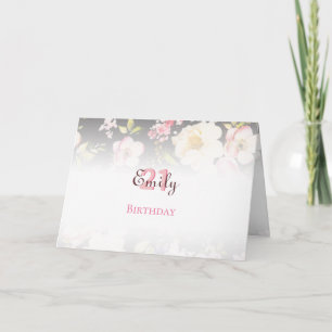 Aquarell-Rosa und gelbe Rosen auf Schwarz, Geburts Einladung