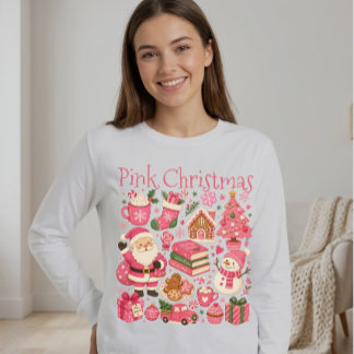 Aquarell-Rosa-Weihnachten  T-Shirt