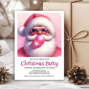 Aquarell Rosa Weihnachtsmann Bubble Gum Lustige We Einladung