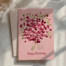 Aquarell-Rosa-Wildblumenstrauß-Geburtstag