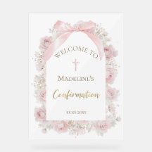 Aquarell rosafarbene Rosen Firmung