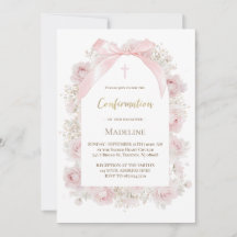 Aquarell rosafarbene Rosen Firmung