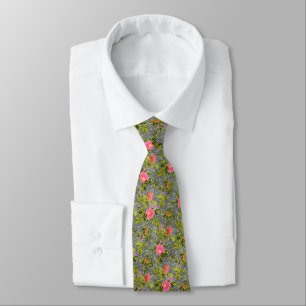 Aquarell-Rosarot-Blumen botanisch floral retro Krawatte
